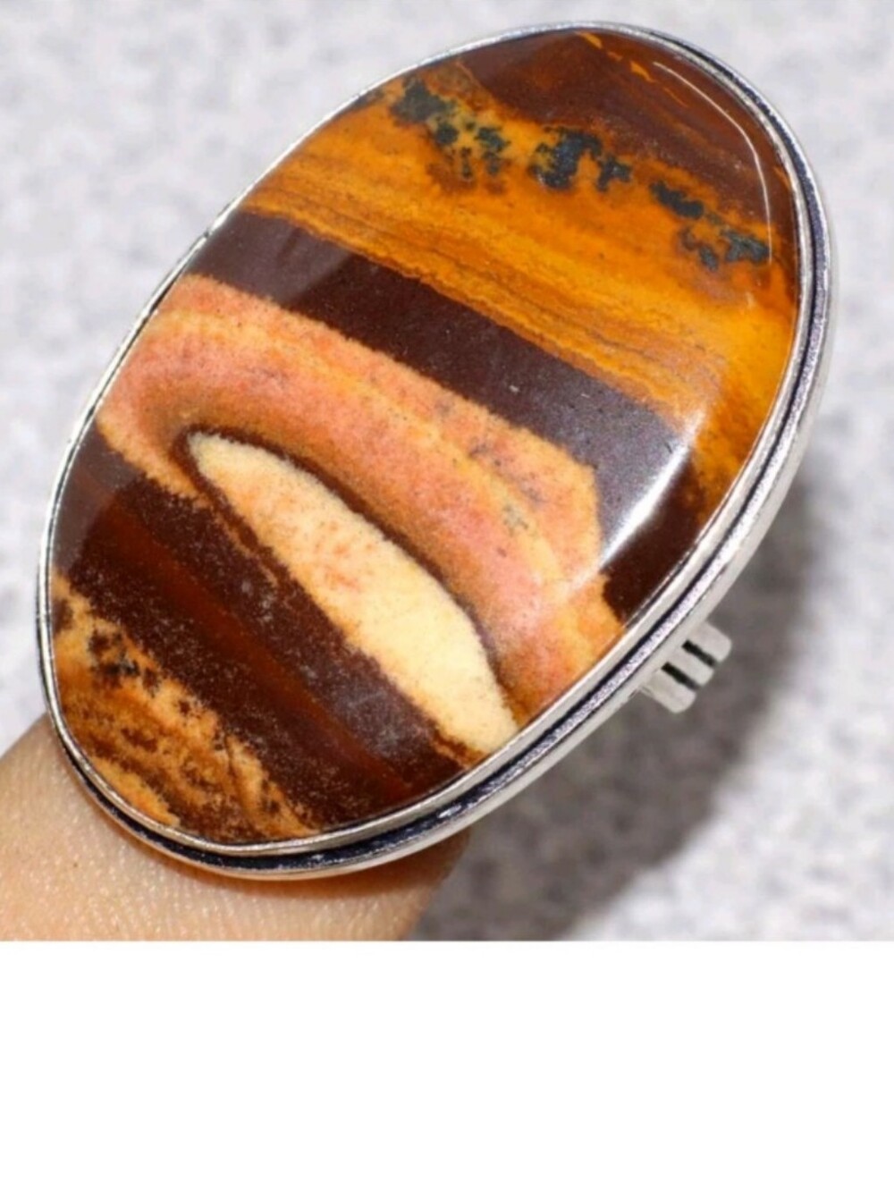 Australian Outback Jasper Gemstone 925 Sterling Silver Handmade Ring